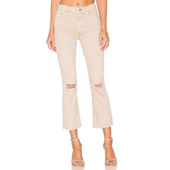 MOTHER The Insider Fray Crop Khaki Tan Sz 26 - Picture 1 of 7